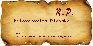 Milovanovics Piroska névjegykártya