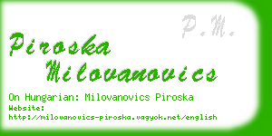 piroska milovanovics business card